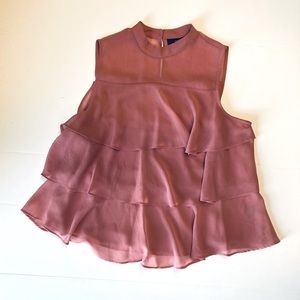 Mock neck flowy blouse